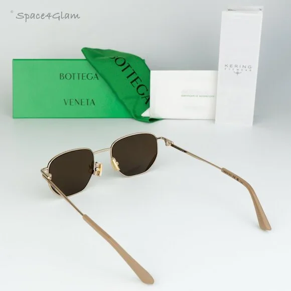 Bottega Veneta Women Sunglasses Gold Dark Brown Split  display picture 3
